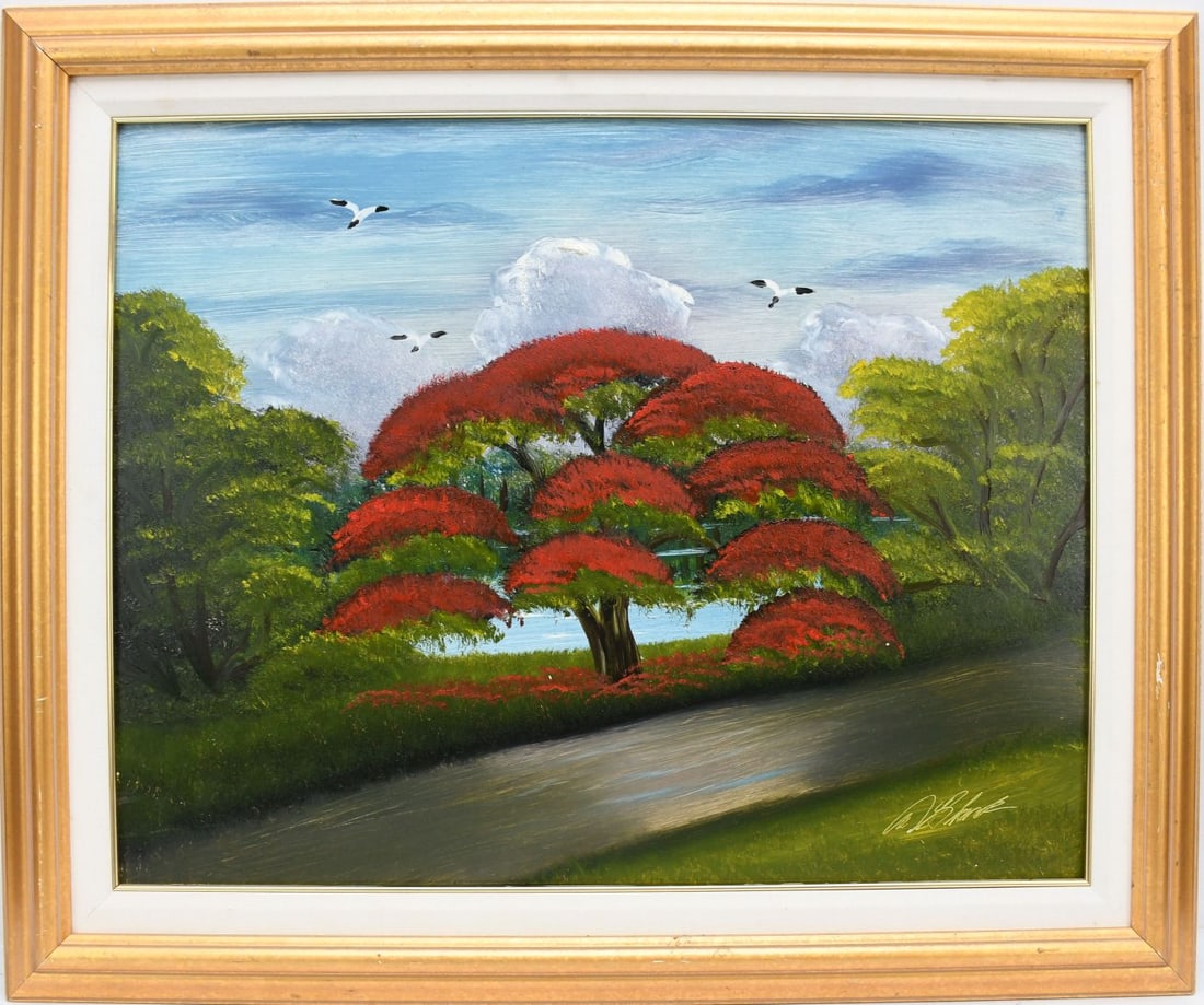 Al Black, Florida Highwaymen Poinciana Tree. (1 of 4)