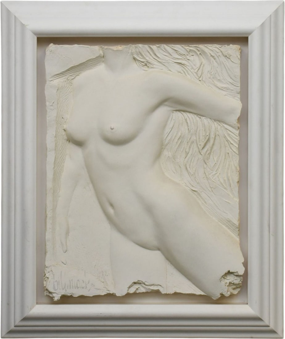 Bill Mack (American b. 1949) White Bonded Nude Busts in Relief Sculpture, 26 x 20 inches. overall (1 of 5)