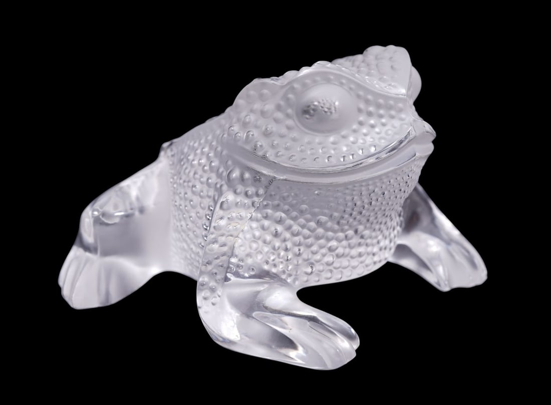 Lalique France Crystal Toad "Gregoire", 3"h x 5"w (1 of 6)