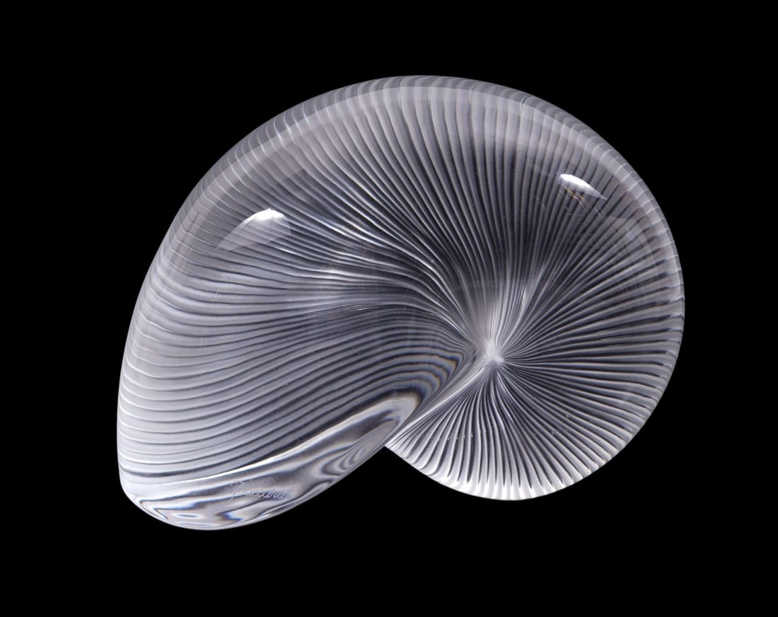 Baccarat Crystal Nautilus Sculpture, 5"h x 6"w (1 of 5)