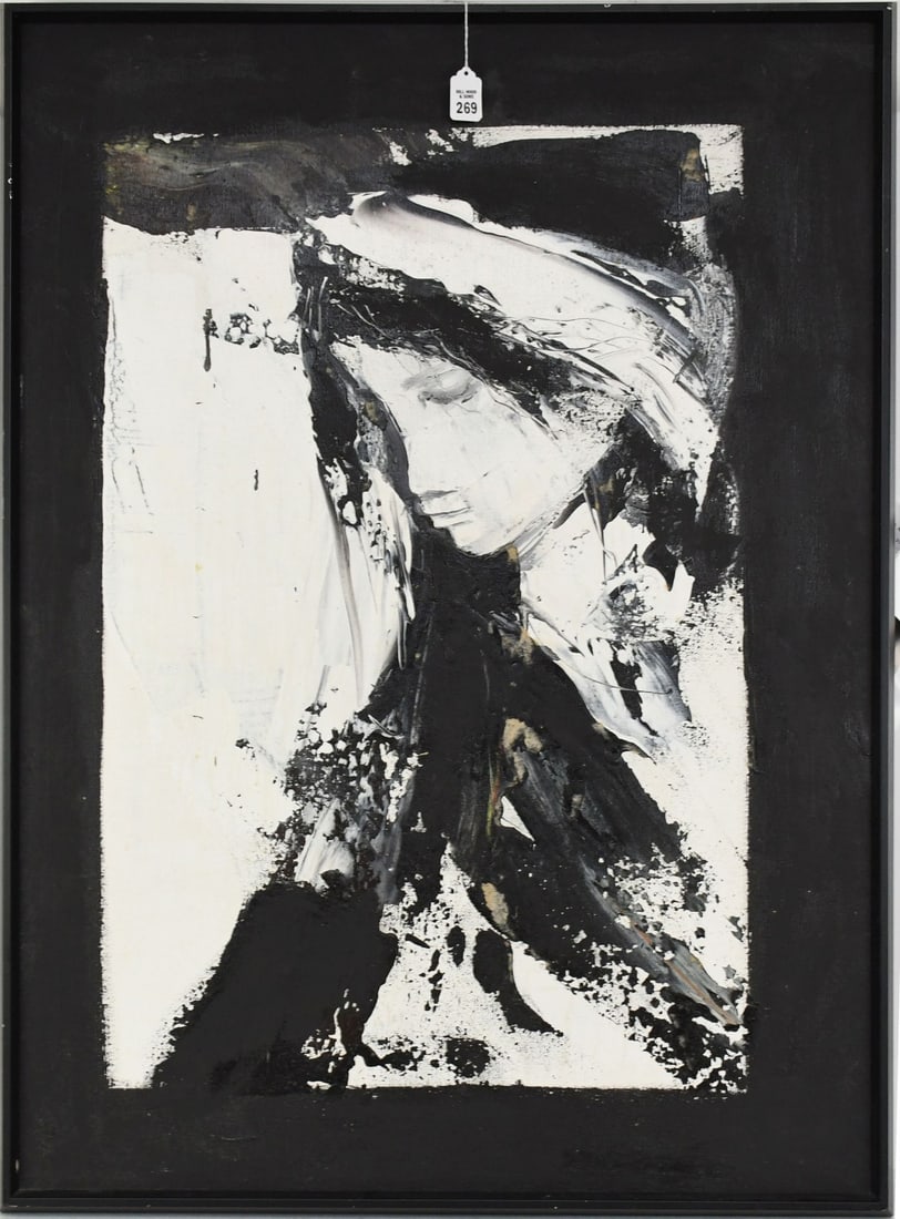 Gino Hollander (American, 1924-2015) Oil on Canvas, Portrait of young girl, 40 x 30 inches. (1 of 4)