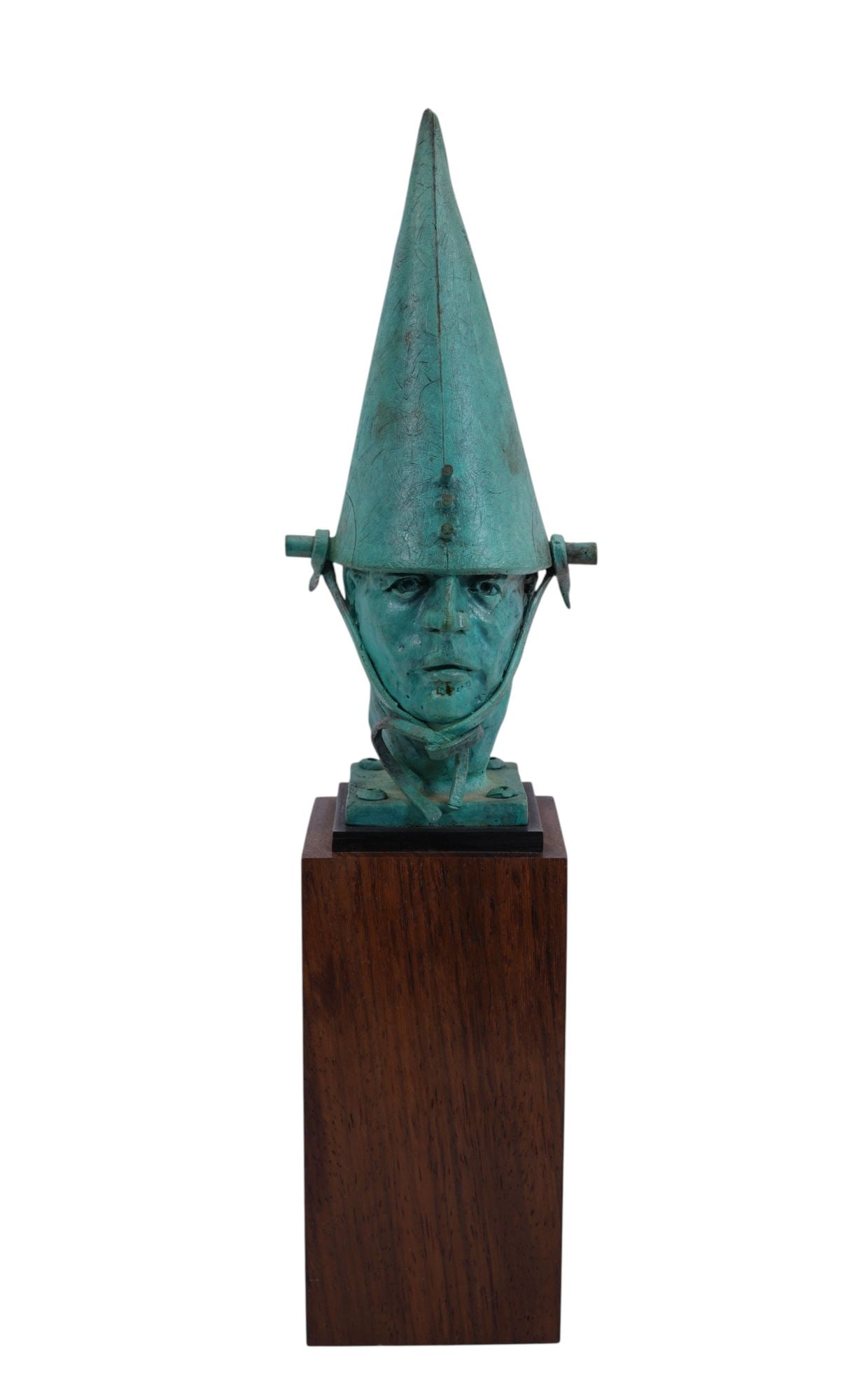TED GALL (American b. 1941) Bronze- A patinated bronze head of a gentleman wearing pointed hat. (1 of 11)