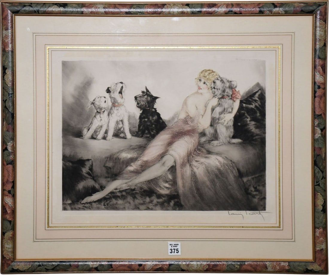 Louis Icart (1880-1950). Art Deco Etching 'Perfect Harmony-ca. 1932. Impression size 13-1/2 x (1 of 4)