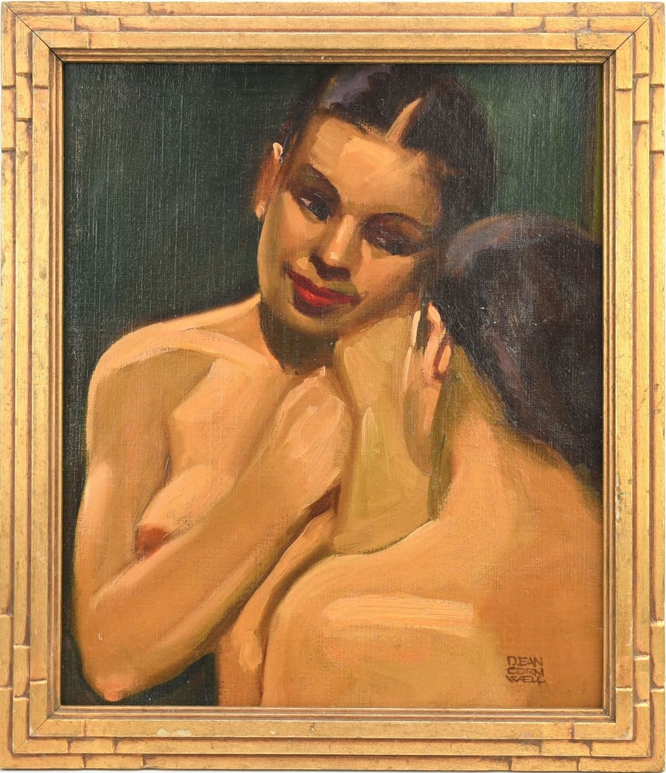 Dean Cornwell (American, 1892-1960) oil on canvas board, Two Ladies, 16-1/2 x 14 inches. overall: Dean Cornwell (American, 1892-1960) oil on canvas board, Two Ladies, 16-1/2 x 14 inches. overall frame size 19 x 16 1/2 inches.