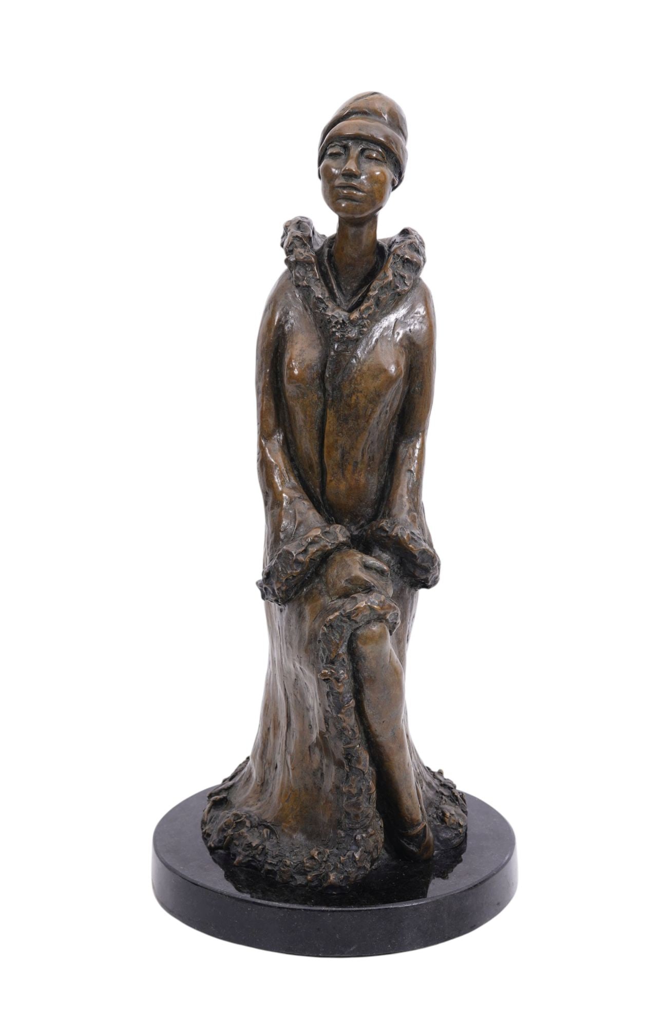 Bronze Female Sculpture on Marble Base, R. Potten, 19"h x 9"dia Base (1 of 8)