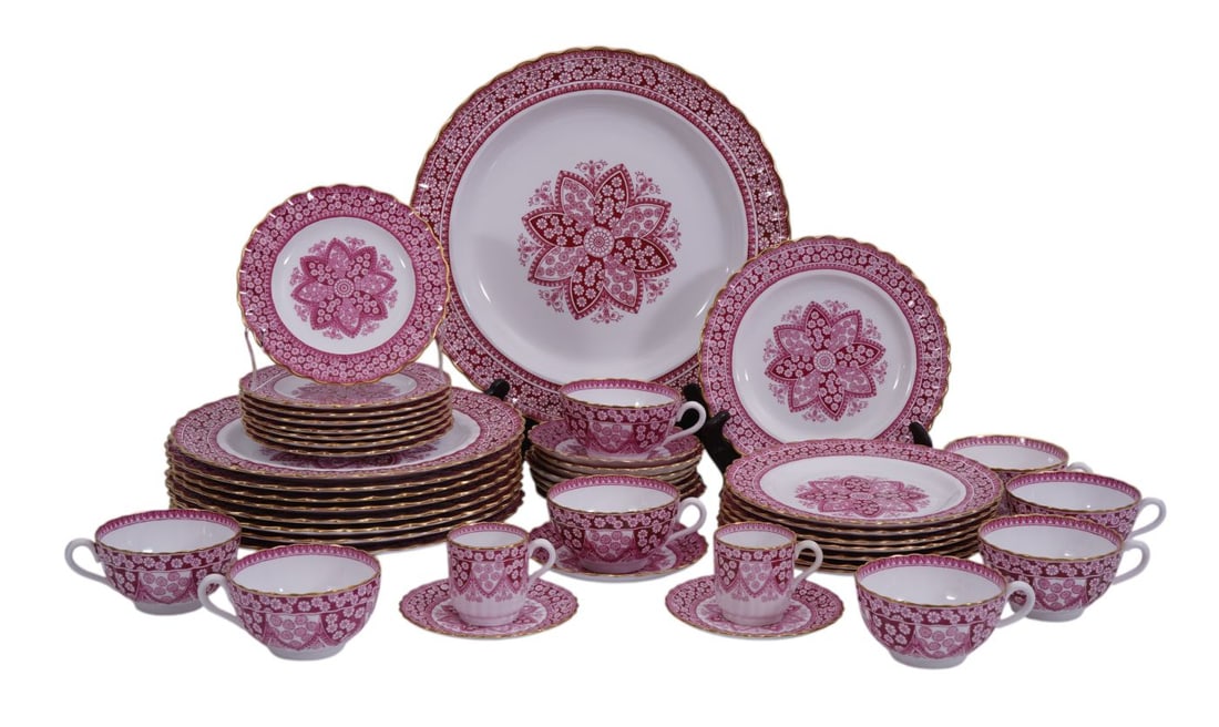 Copeland Spode Porcelain, Primrose Pattern, incl; 8 Dinner Plates (10 5/8"dia), 8 Dessert Plates (1 of 8)