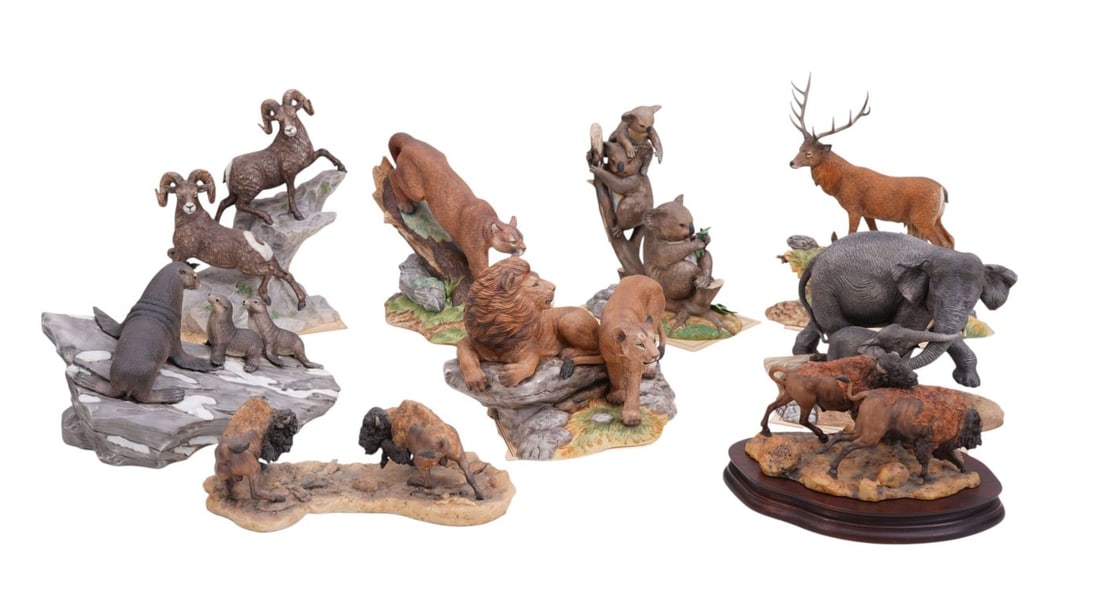 Collection of 9 Lenox Wildlife Animals (8 1/2"Tallest, 10"widest): Collection of 9 Lenox Wildlife Animals (8 1/2"Tallest, 10"widest)