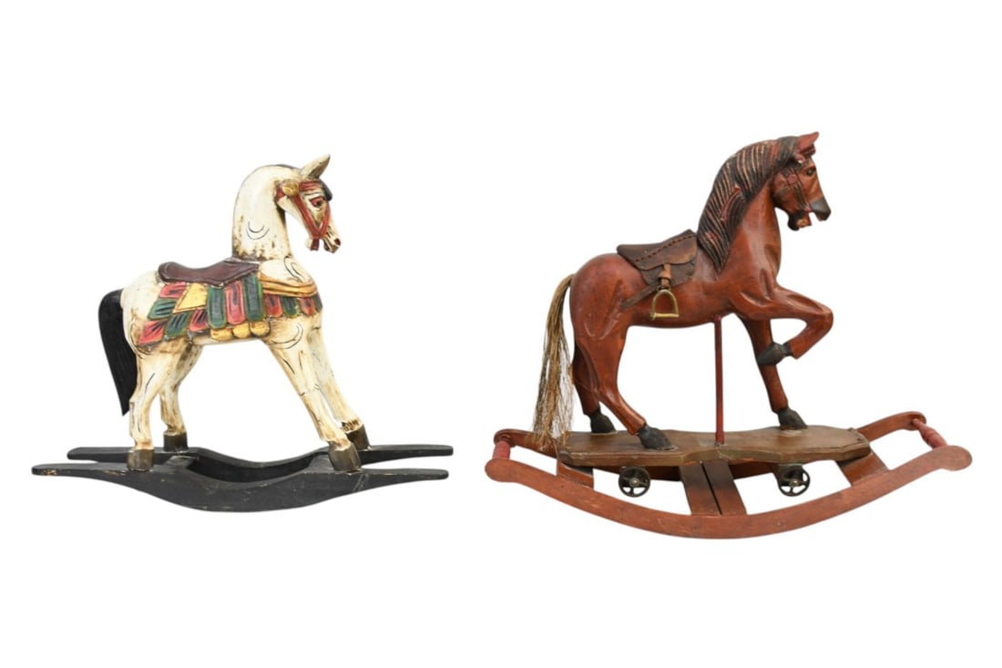 2 wood decorative 20th century small Model rocking horses. 19 x 23 inches (1 of 6)