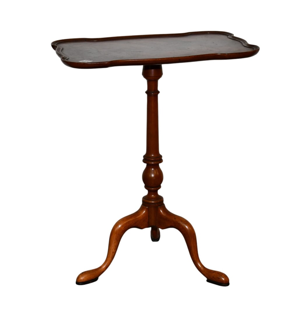 Diminutive Mahogany 20th c. Candlestand, 25"h x 19"w x 13 1/2"d (1 of 7)