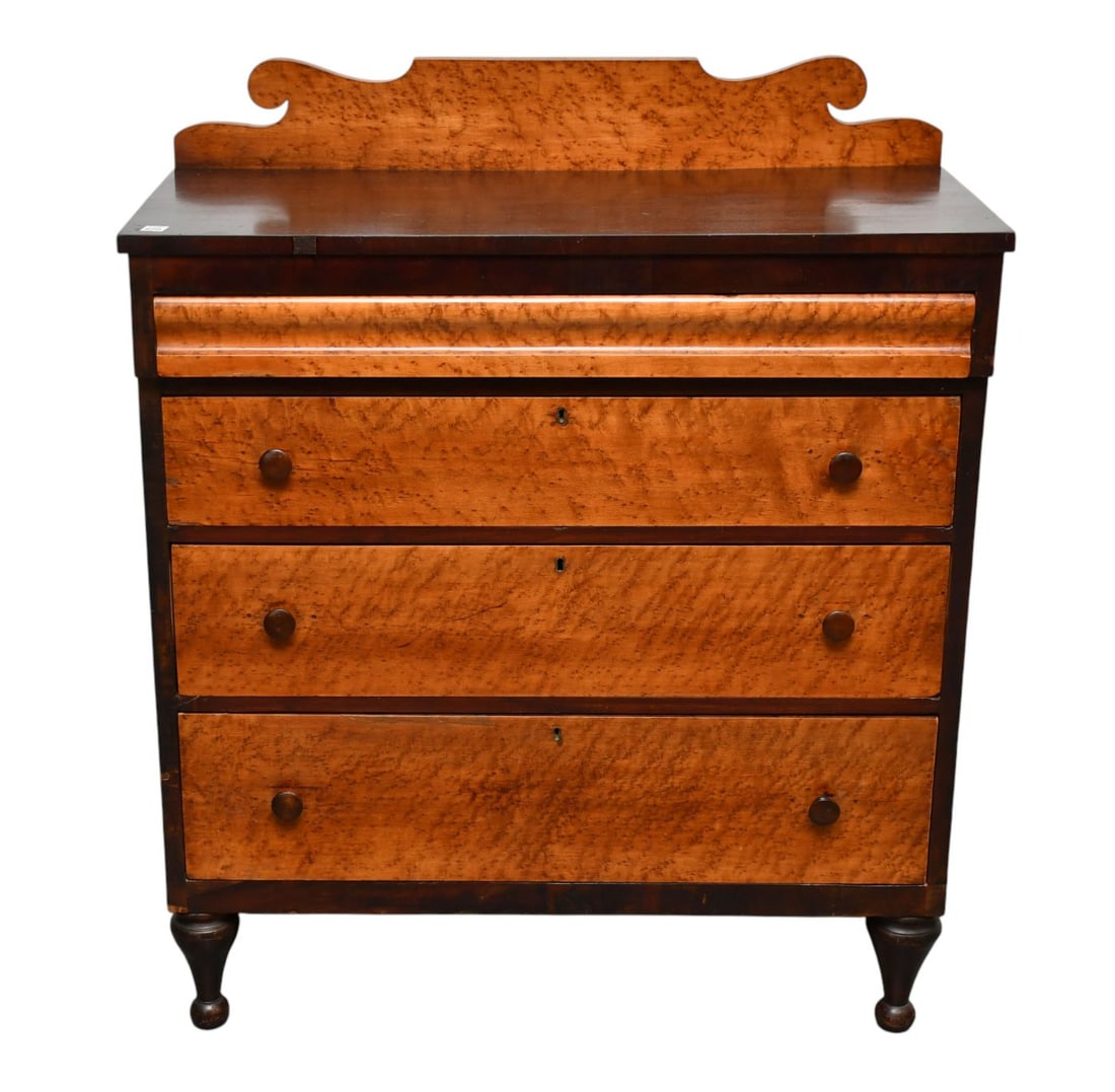 American Mahogany & Maple 20th c. 4 Drawer Chest, 46"h x 39"w x 18"d (1 of 10)