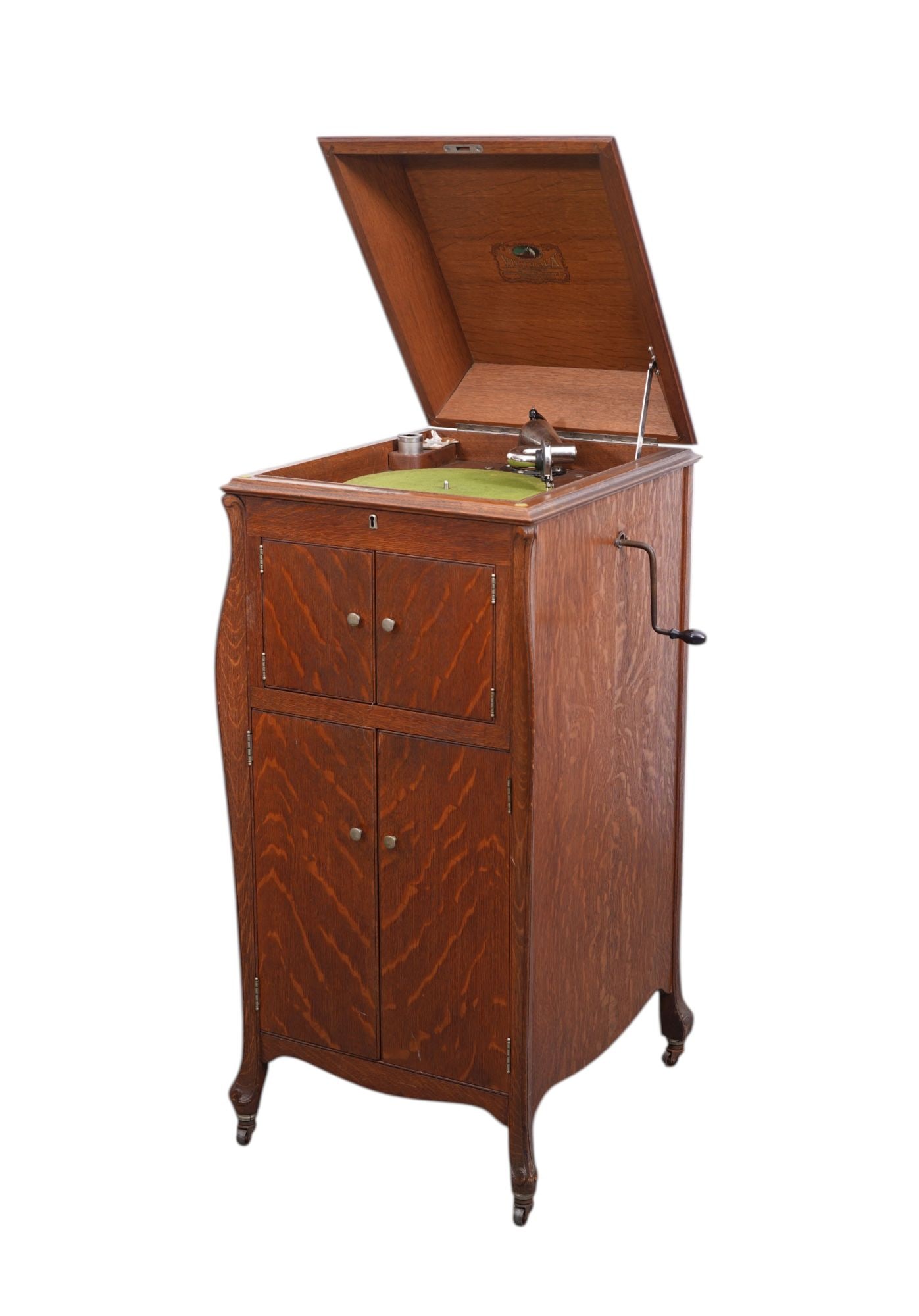 Original Victrola, Oak Cabinet with Interior For Sheet Music, SEC # 442490, Victor Talking Machine (1 of 6)
