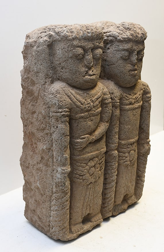 Vintage Stone Carving of 2 figures 18" high x 11" wide 7" deep (1 of 6)