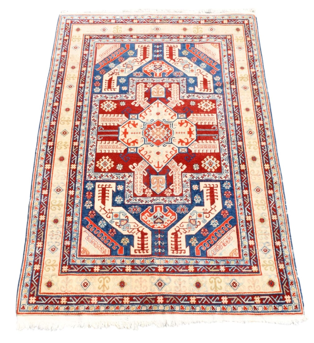 Oriental Rug/Carpet - Tribal geometrical blue and reds 5.1 x 7.7 feet (1 of 5)