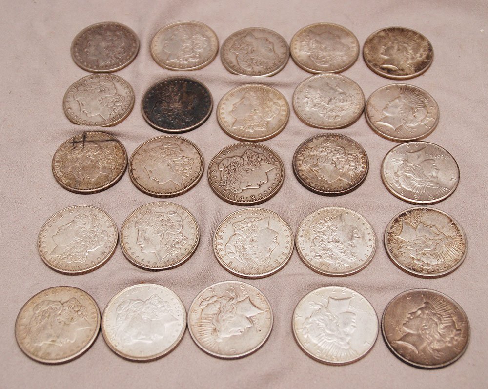 25 circulated silver dollars - 3