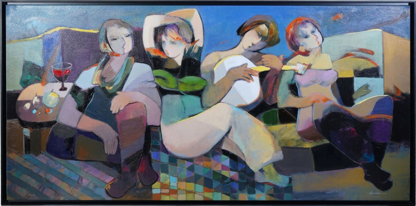 Hessam Abrishami -Touching the night, Giclee limited edition AP. stylized figures, hand signed and (1 of 6)