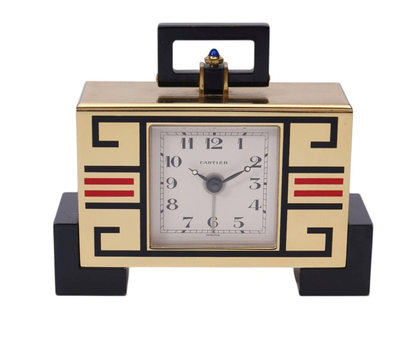 CARTIER Art Deco Style Cubist Travel Clock, 2"H x 4"w x 1 1/2"d (1 of 5)
