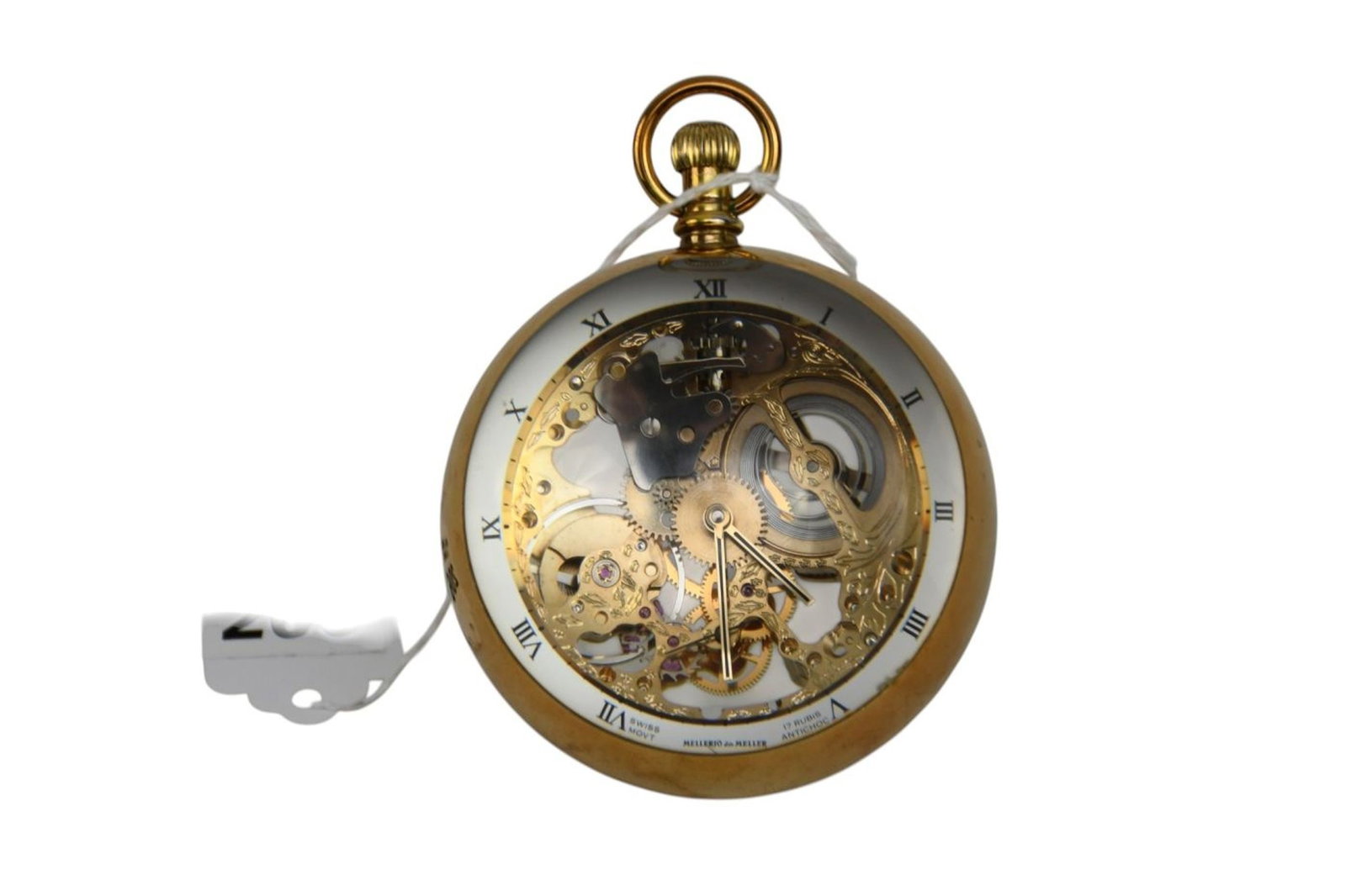 Vintage Mellerio dits Meller Skeleton Clock, Dial Features Markings "Swiss Movt" (3"h x 3"w) & "17 (1 of 6)