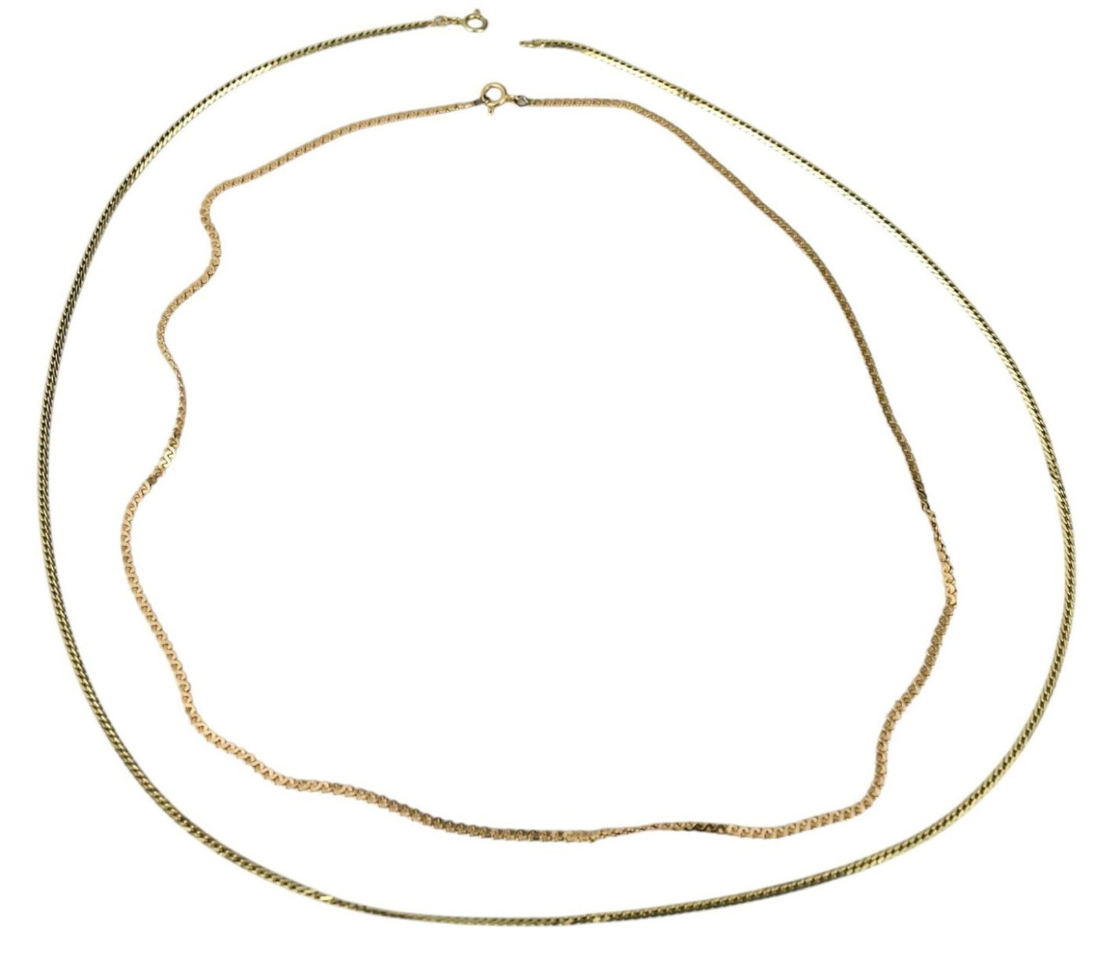 2 - 14K Yellow Gold Necklaces. Length 24" and 30" wt. 28.5 grams: 2 - 14K Yellow Gold Necklaces. Length 24" and 30" wt. 28.5 grams