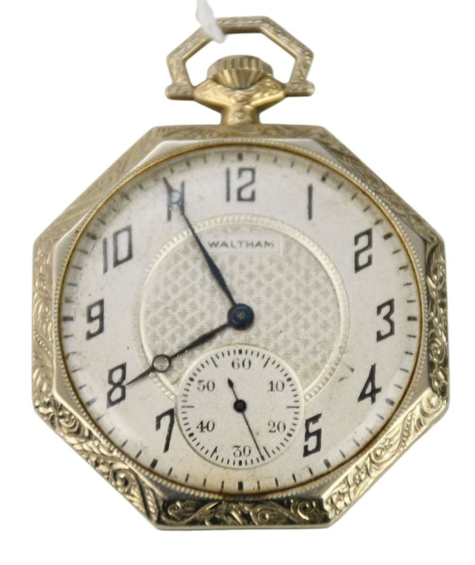 14K White Gold Waltham Pocket Watch. Serial # 25034112 42mm. Working but may need service not (1 of 5)
