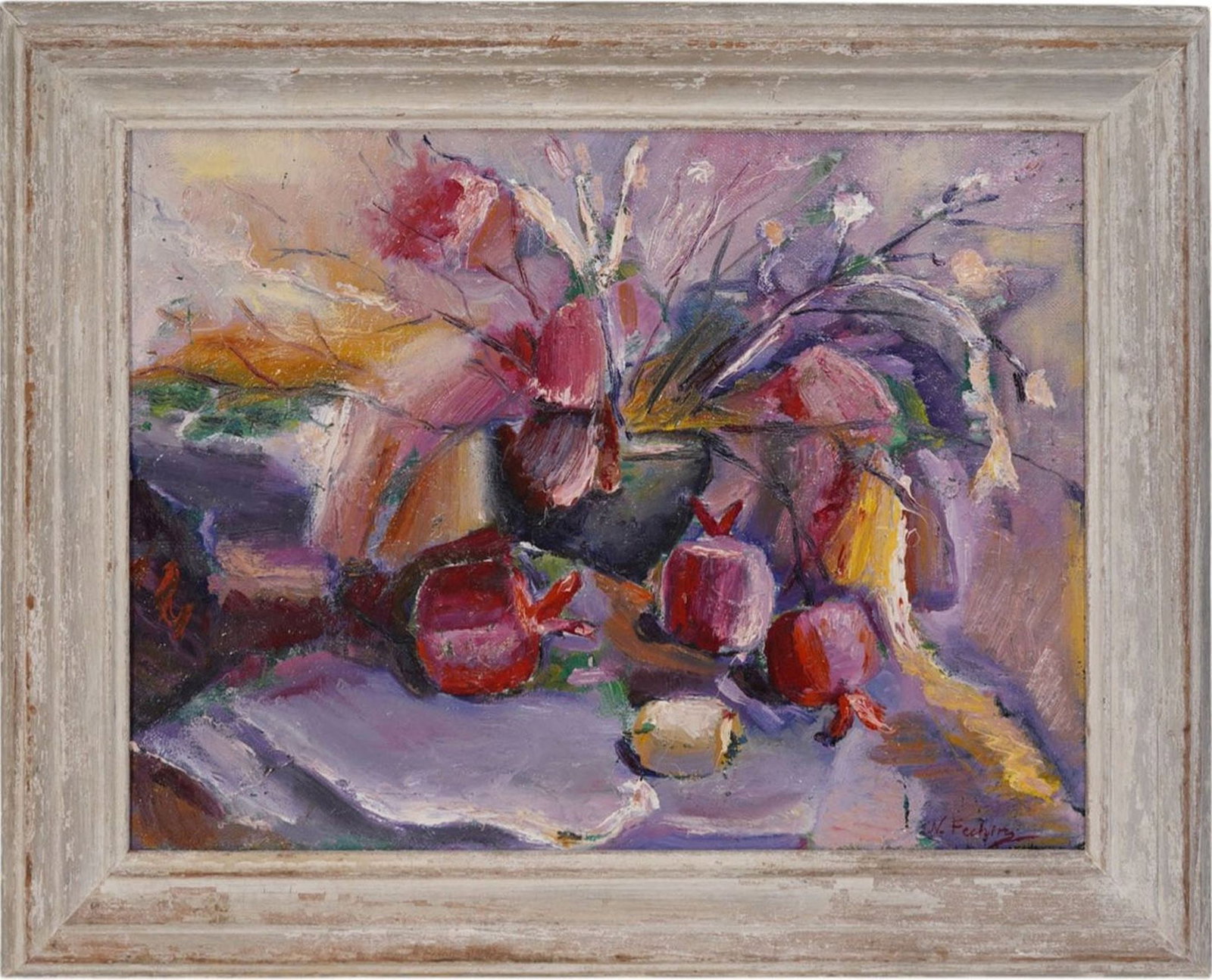 Attributed to: Nicolai Fechin (Russian/American, 1881-1955) oil on canvas Still Life. 17 x 23 (1 of 4)