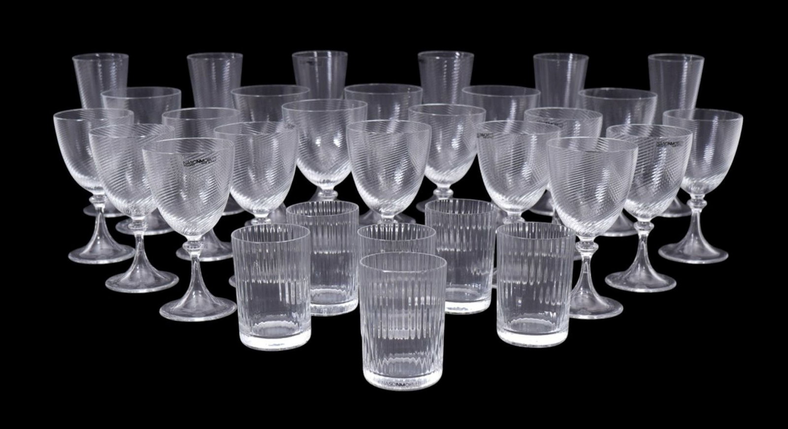 30 Murano Nason Moretti Glasses, Assorted Sizes & Patterns, Made in Italy, tallest 7"h (1 of 9)