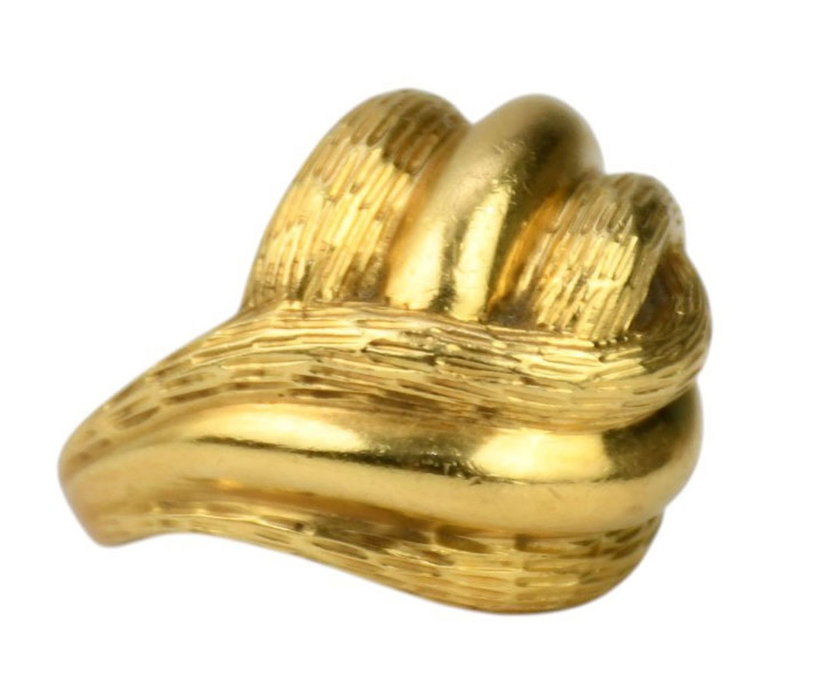 18K Yellow Gold Dome Ring. Size 8 wt. 13.5 grams. Marked 750 CB (1 of 5)