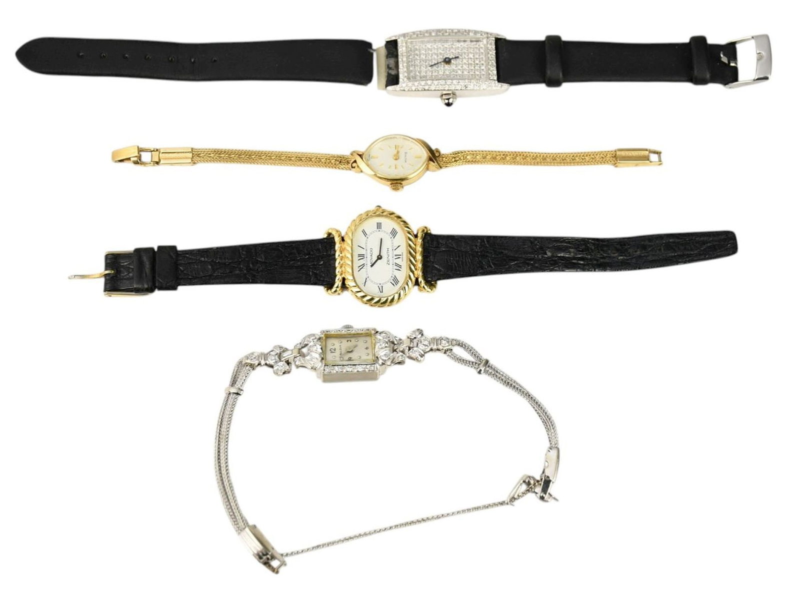 14K - 18K Yellow & White Gold Watch Lot. 2 Bulova ladies watches both need service. ( 1 is (1 of 6)