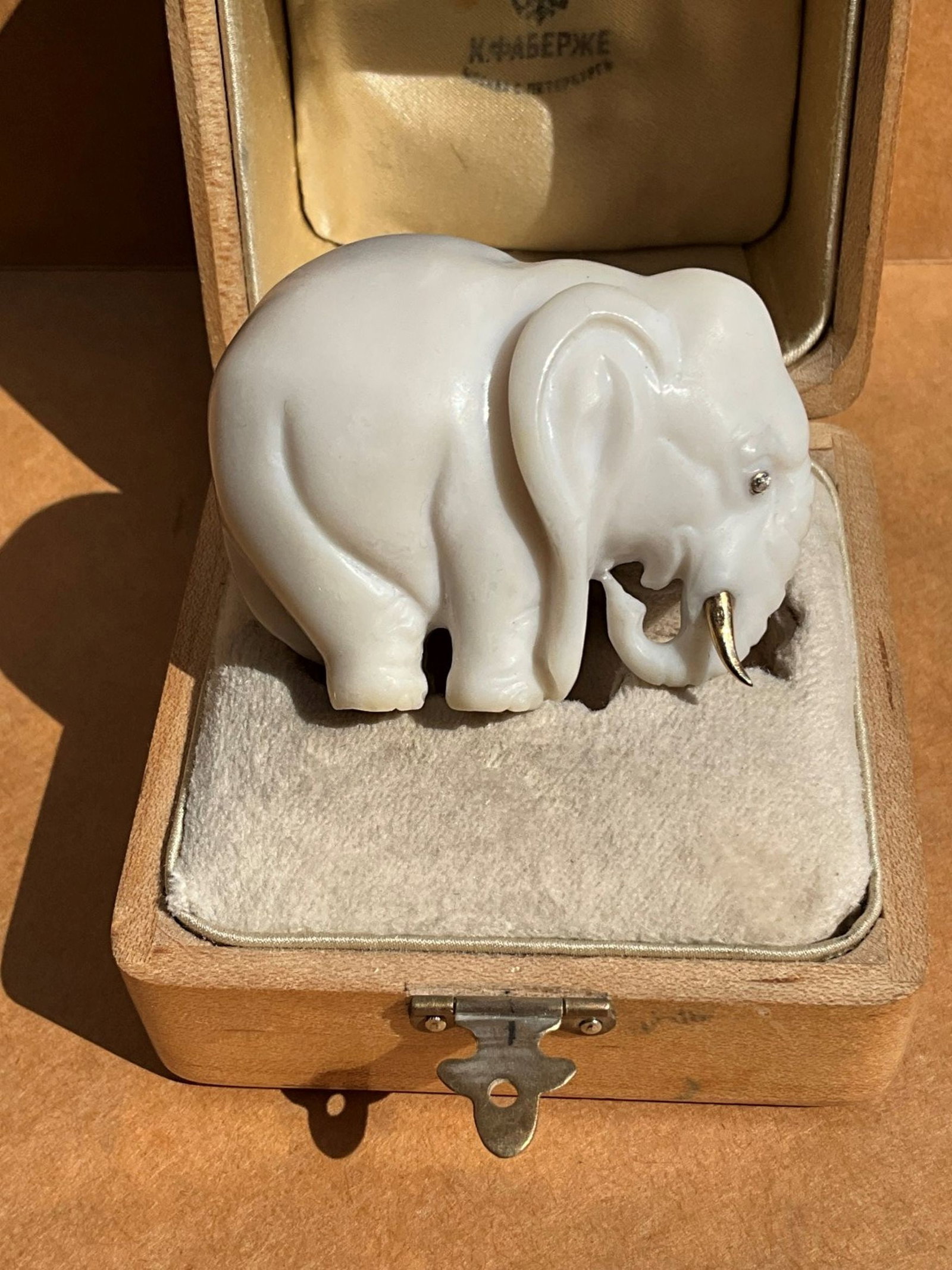 Russian Faberge style Cacholong 14k Gold & Diamond (1 of 16)