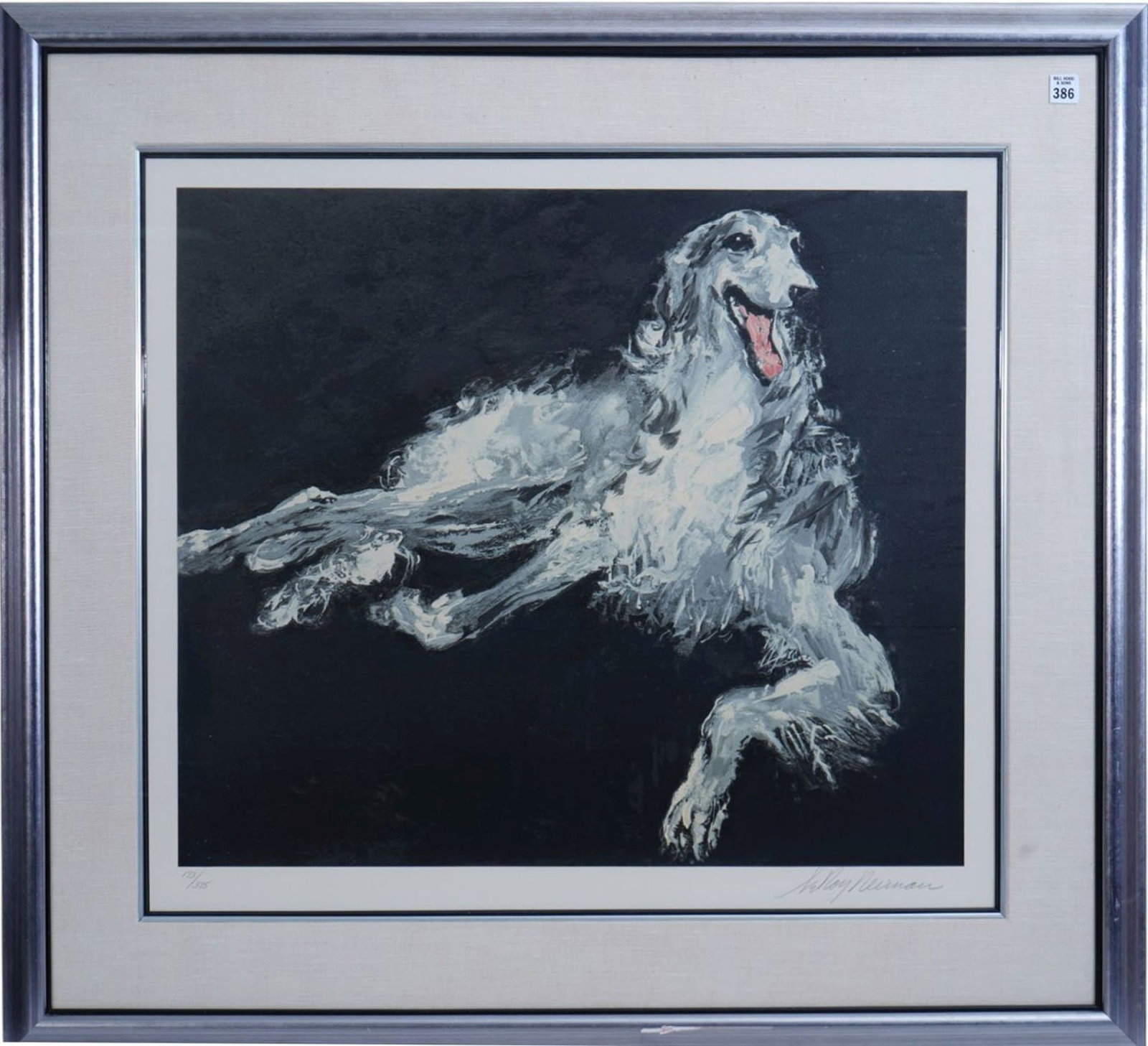 LeRoy Neiman (Am. 1921–2012) limited edition color serigraph on paper titled "Borzoi" by renowned (1 of 5)