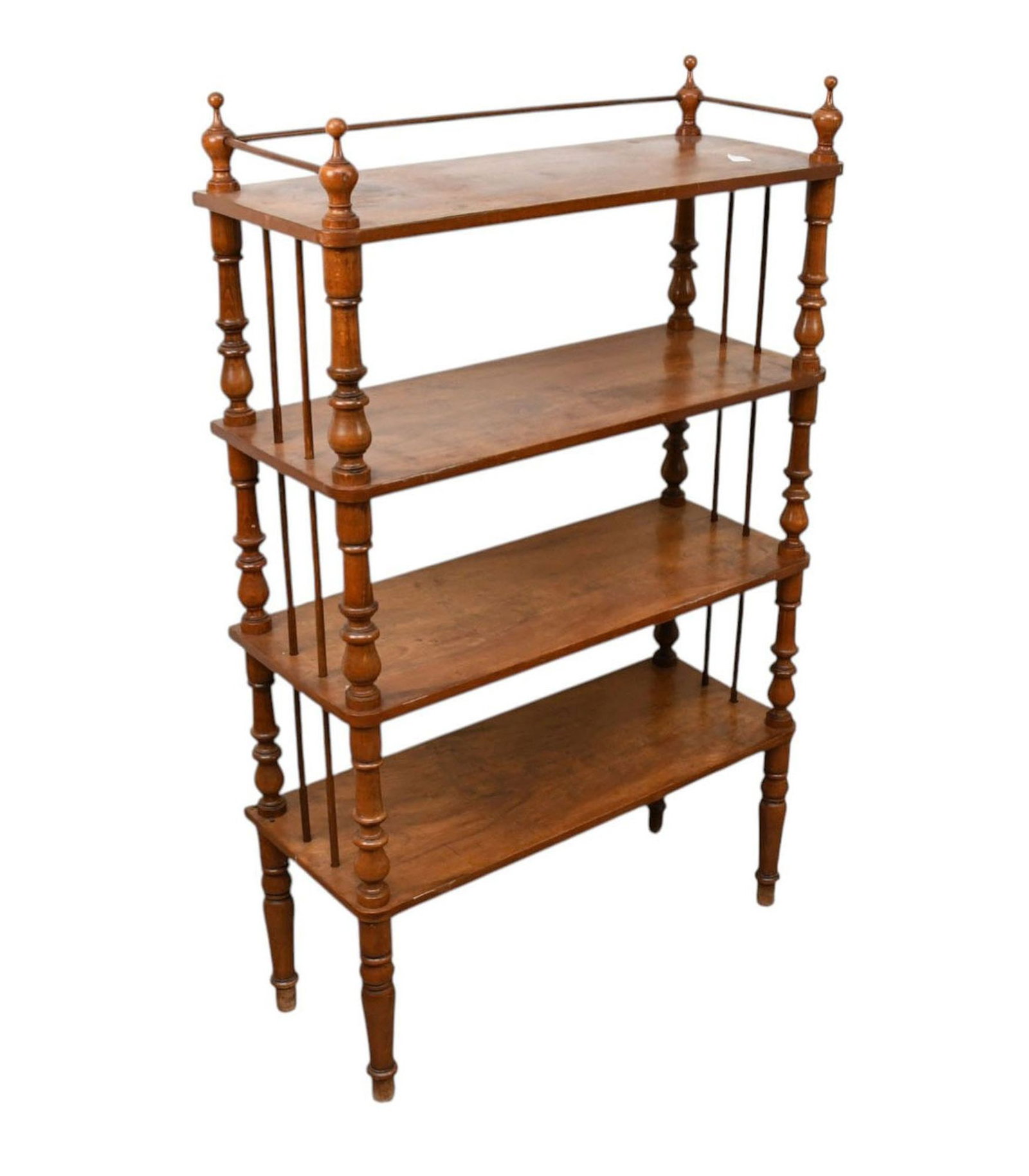Open Bookcase with 4 Shelves, Turned Supports & Spindles, 50 1/2"h x 30"w (1 of 6)