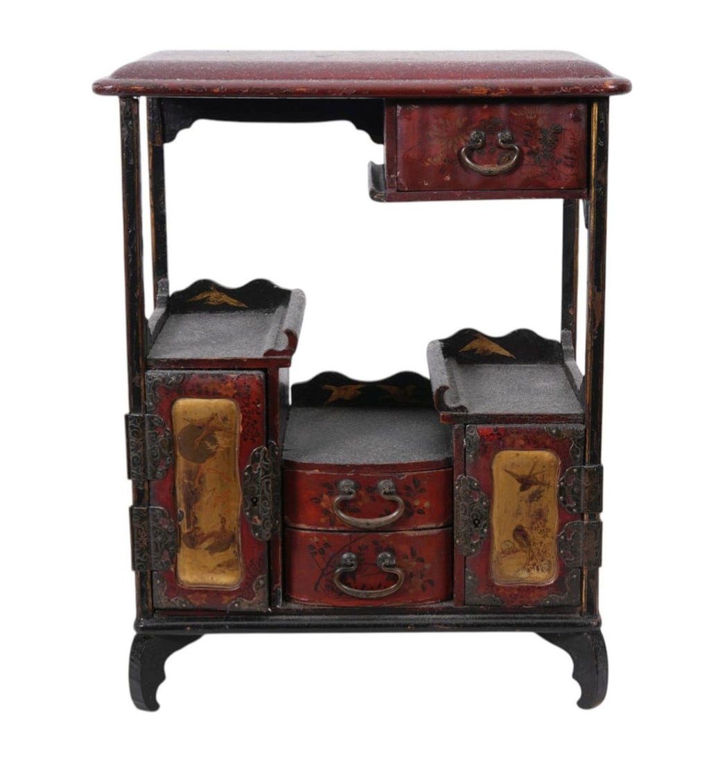 Miniature Chinese Cabinet/Dresser Piece with Original Finish, 16"h x 12"w x 6 1/2"d (1 of 8)