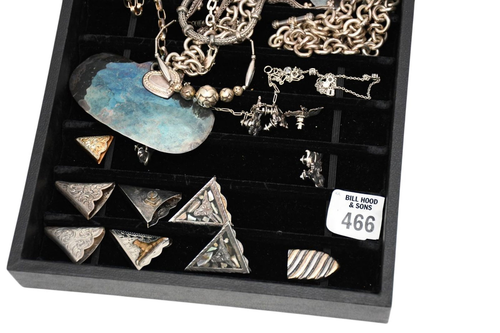 Sterling Silver Jewelry Lot. Necklaces, Bracelets, Tie Tacks & Collar Tips. Mostly Signed RLM (1 of 15)