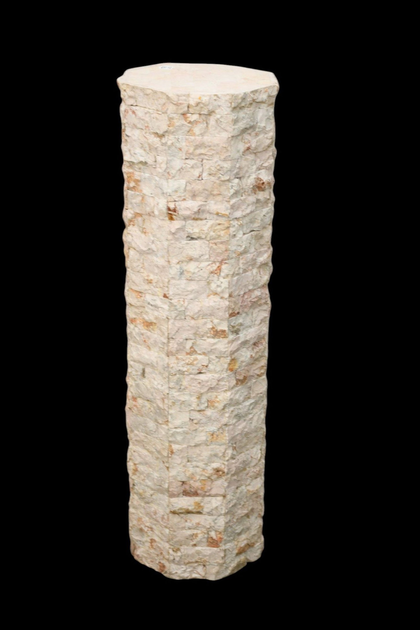 Stacked Stone Motif Pedestal, 42"H x 12"dia (1 of 3)
