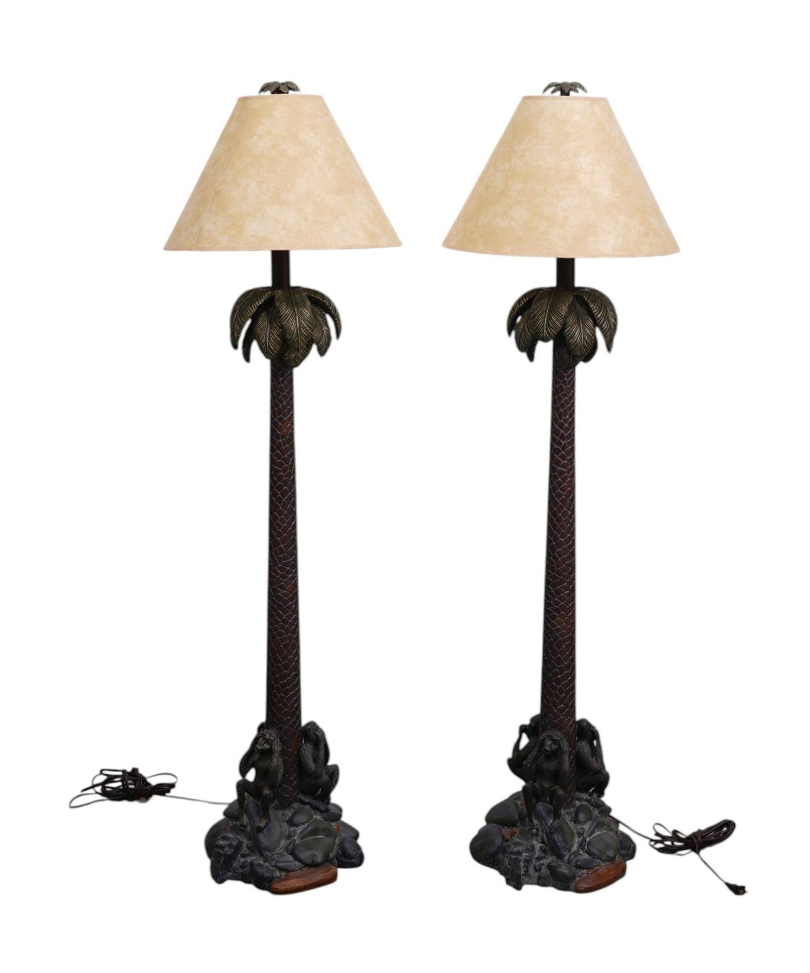 Pair Monkey Palm Tree Floor Lamps (1 of 4)