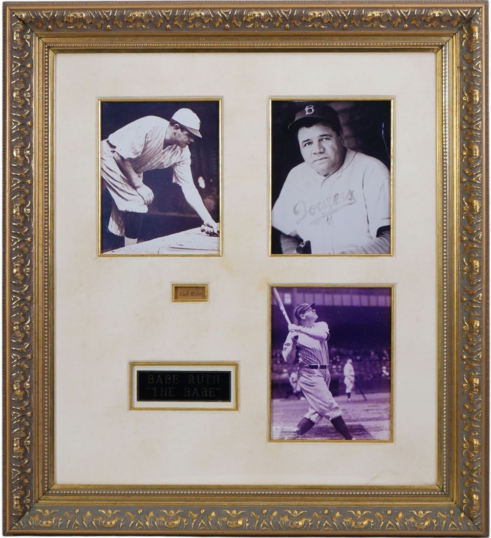 BABE RUTH Signed Autographed Framed Photos and Signature on Paper, 34 1/2"h x 31"w (1 of 8)