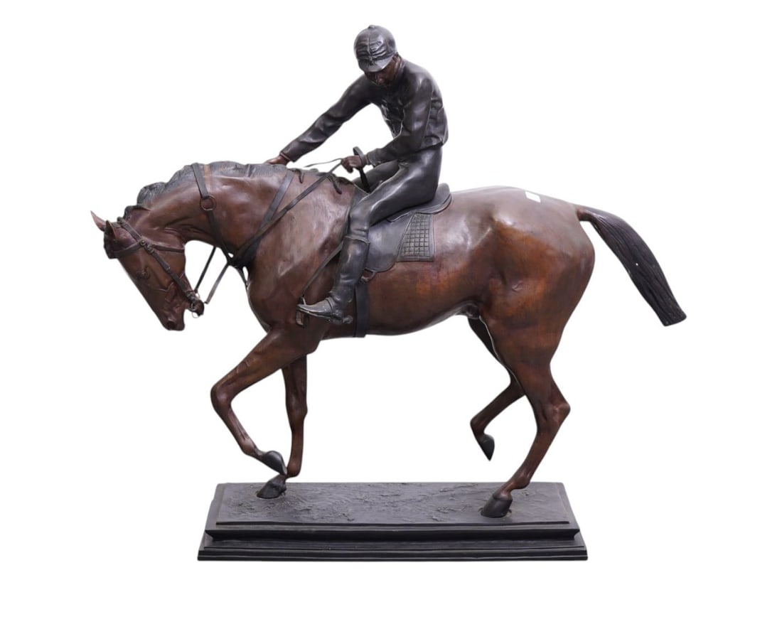 Oversized Bronze Horse & Jockey, 39"h x 43"w x 10"d (1 of 10)