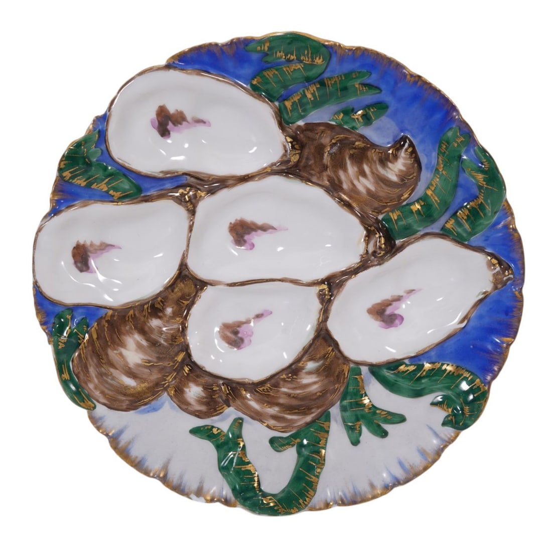 Haviland Limoges Porcelain Oyster Plate, 2 1/4"hx 11"dia (1 of 5)