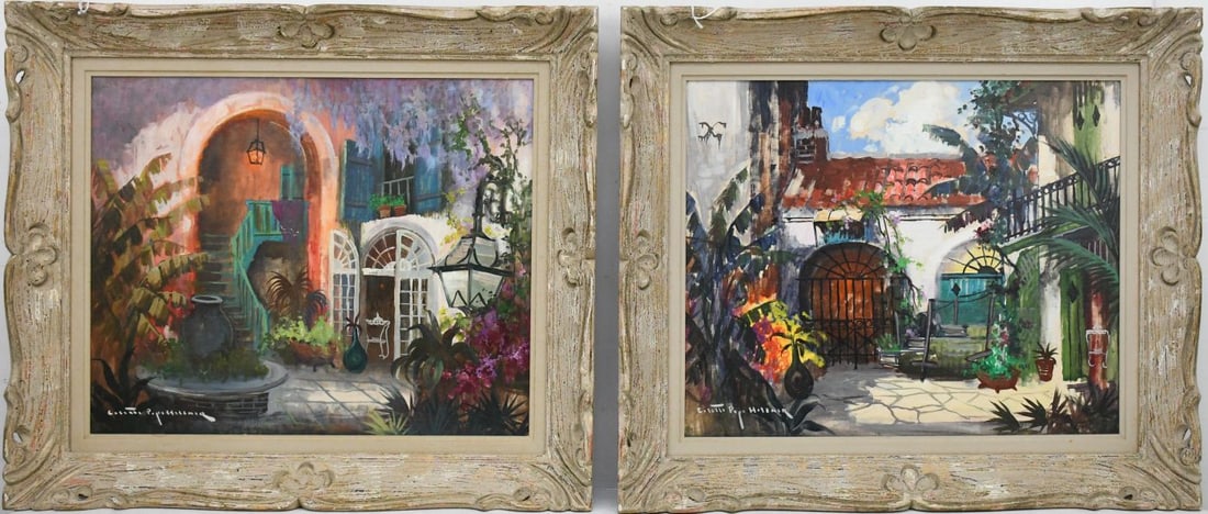 Pr. Colette Pope Heldner (American/Louisiana, 1902-1990) oil on artist board paintings, 16x 20 (1 of 8)