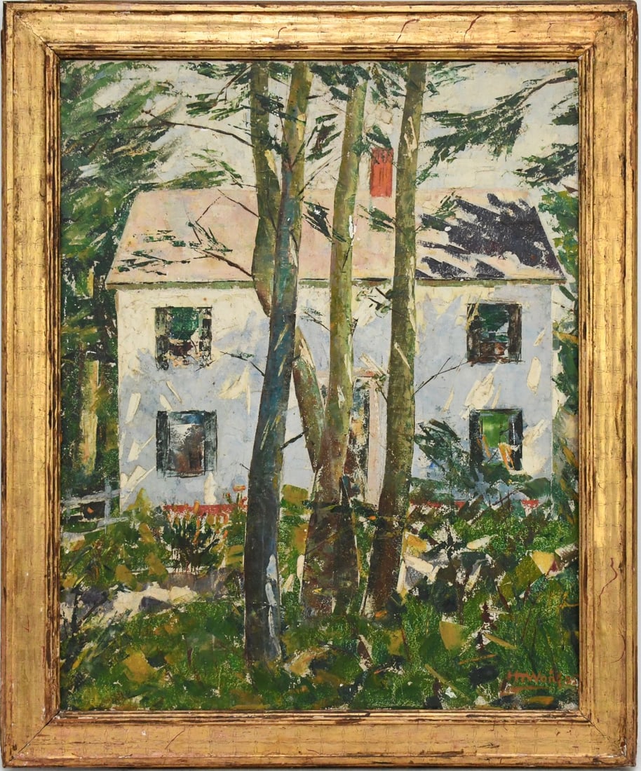 Ht Wong 1925 sunlight, all exhibition label Provincetown 1930 oil on board 30 x 24“ overall frame (1 of 6)