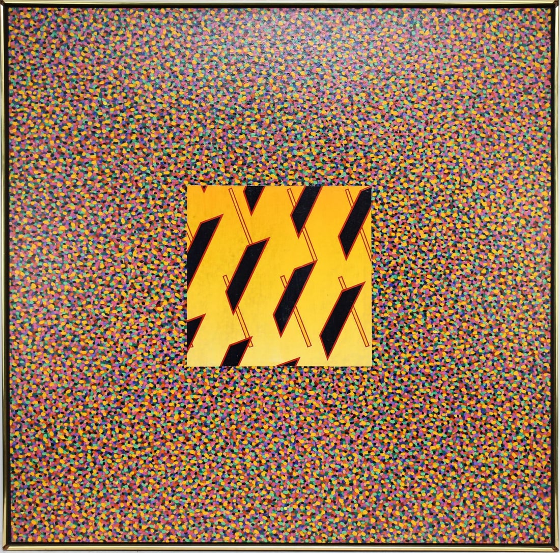 Modern Contemporary Large Painting by JA Waite -71, acrylic on canvas, 43 x 43 inches. overall with: Modern Contemporary Large Painting by JA Waite -71, acrylic on canvas, 43 x 43 inches. overall with frame 44 1/4 x 44 1/4 inches