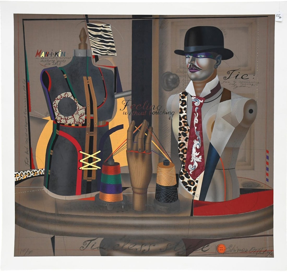 Shimon Okshteyn (Ukrainian, 1951-2020) Lithograph, Tailor Shop, sheet size 46 x 60 inches. loose: Shimon Okshteyn (Ukrainian, 1951-2020) Lithograph, Tailor Shop, sheet size 46 x 60 inches. loose unframed.