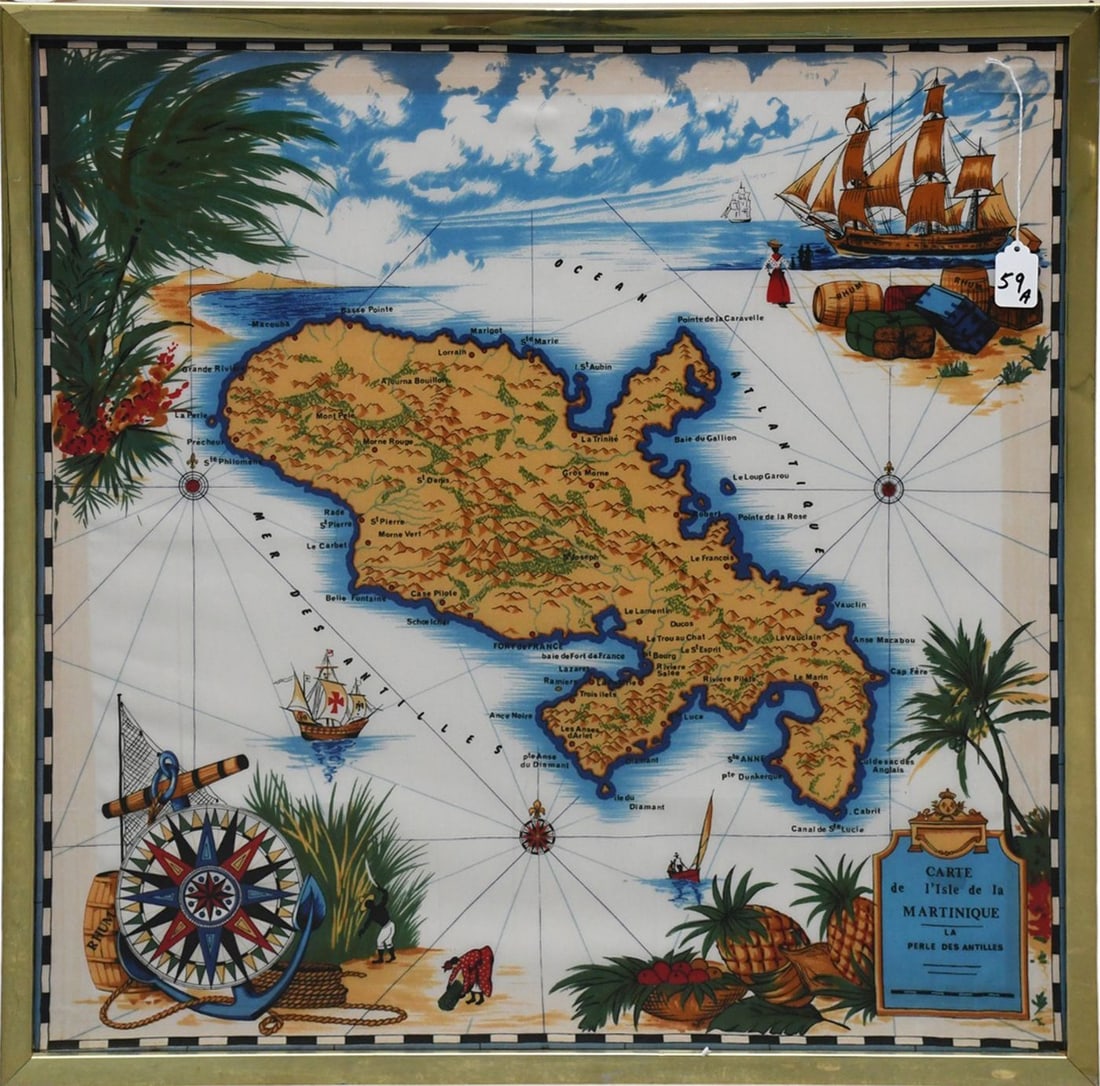 Silk scarf of Martinique 29 x 29 inches: Silk scarf of Martinique 29 x 29 inches
