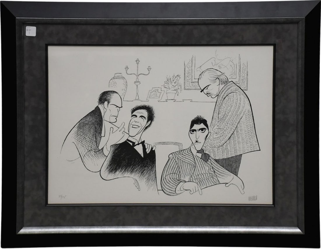 Al Hirschfeld (Am. 1903-2003) The Godfather- 2000, Lithograph on Arches paper, signed and numbered (1 of 7)