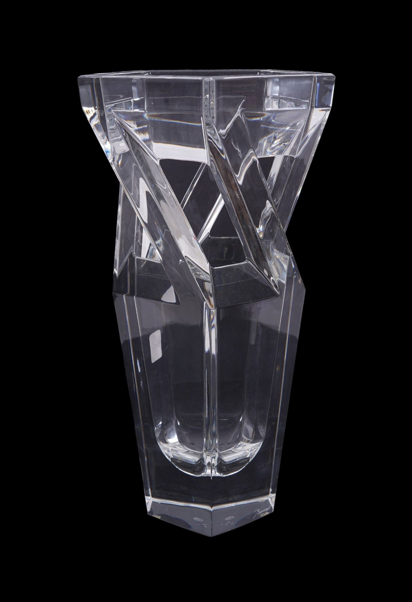 Large Baccarat "Architecture" Vase, 15 1/4"h x 7 3/4"w (slight scratch at top) (1 of 5)