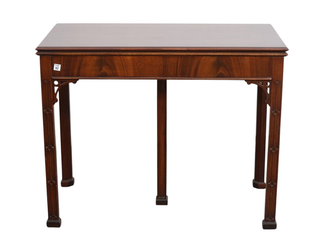 Mahogany Chippendale Style Console/Game Table with 5 Legs, 2 Legs Pullout For Support, 30"h x (1 of 7)