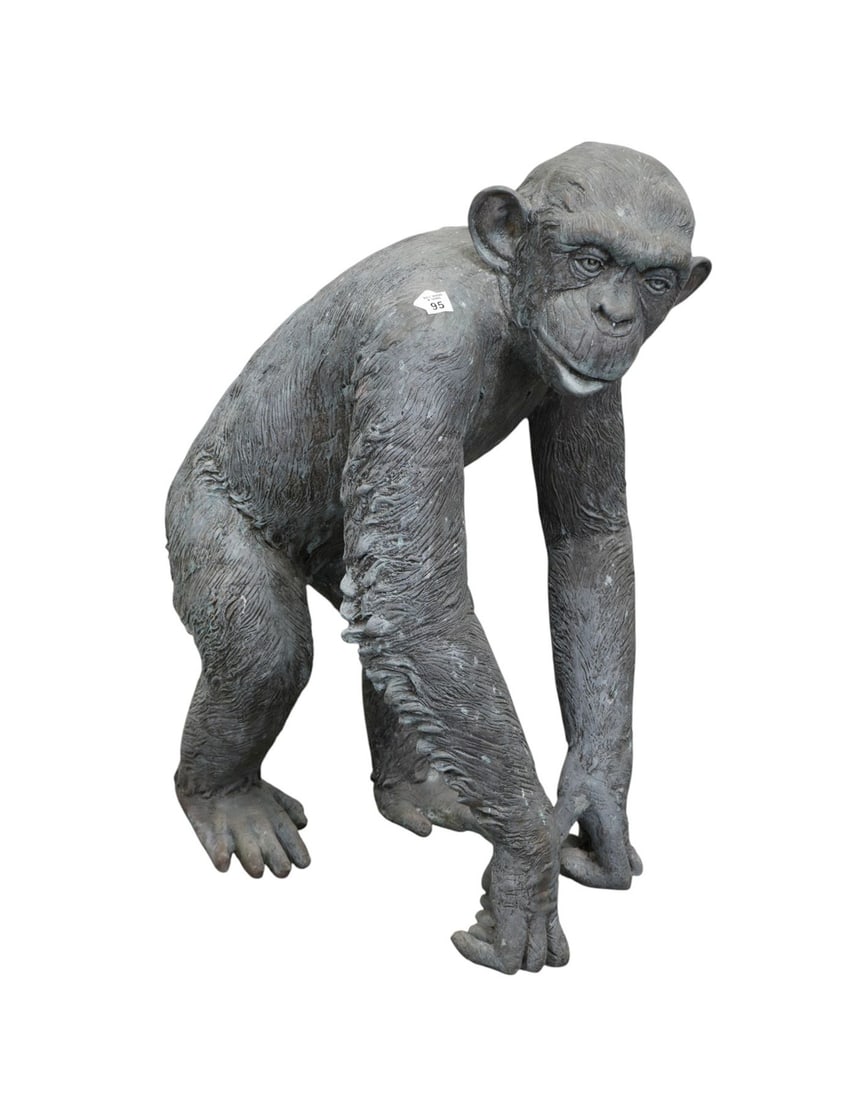 Large Bronze sculpture of a Monkey On All 4's, 32"h x 24"w x17"d (1 of 4)