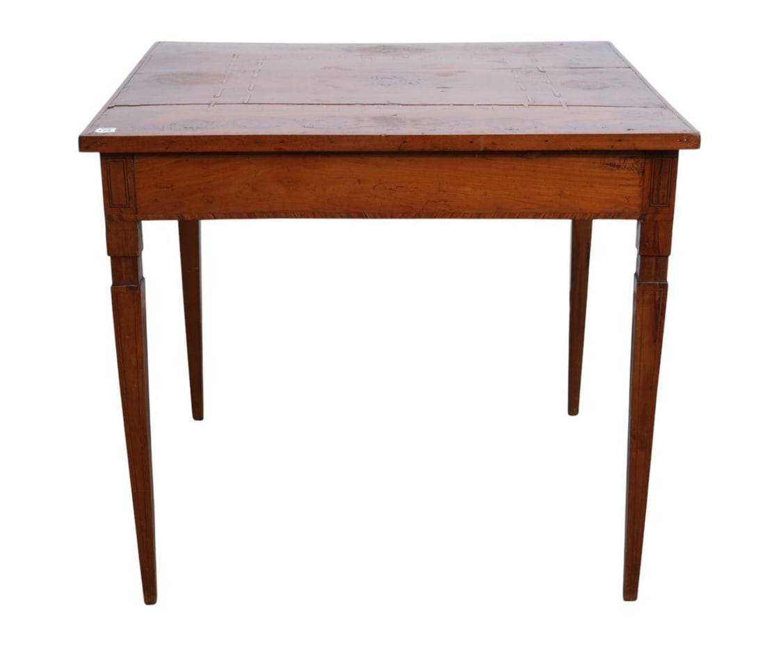 Italian Marquetry 19th c. Game Table, 30 1/2"h x 34"square: Italian Marquetry 19th c. Game Table, 30 1/2"h x 34"square