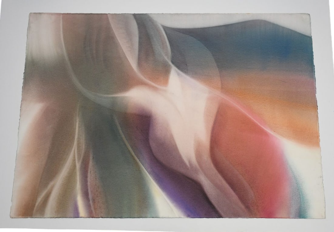 Frank Monoco (Am. 20th Century) Large Modern contemporary Pastel Painting 41 x 29-1/2 inches. (1 of 4)