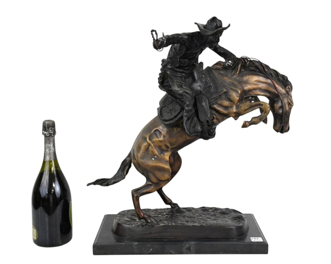 Remington Bronze "Bronco Buster" 21 1/2"h x 10"w x 16"d (1 of 7)