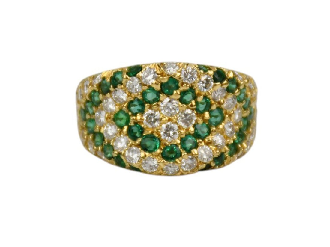 18K Yellow Gold Emerald Ring. Ring size 5.5. wt. 7.9 grams (1 of 4)